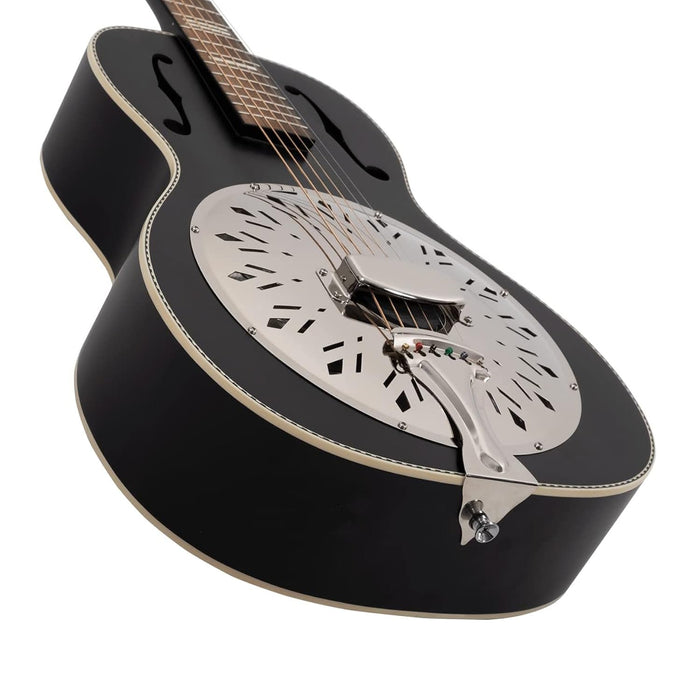 Recording King 6 String Resonator Guitar, Right, Matte Black (RPH-R2-MBK)