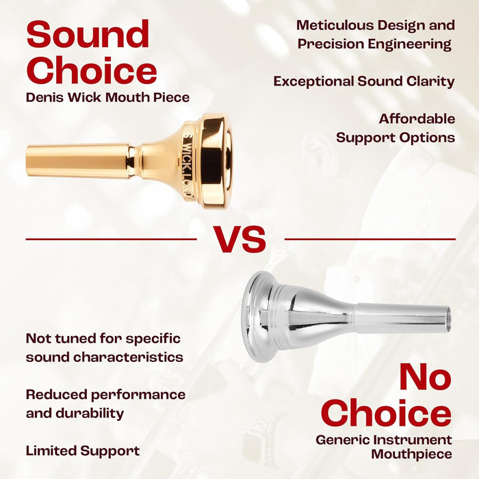 Denis Wick Classic Trombone Mouthpiece Silver Plated, 5880-12CS - V-Type Design for Balanced Tone & Smooth Response - Small Shank Fitting Trombone Accessory 24.7 x 6.5 x 6.1mm