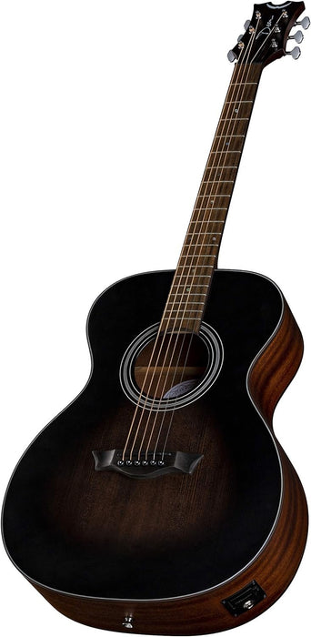 Dean Guitars 6 String St Augustine Folk Solid Top Acoustic/Electric Guitar, Right, Satin Vintage Black Burst (SA E VB)