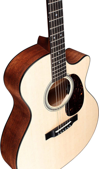 Martin Guitar GPC-16E Mahogany with Gig Bag, Acoustic-Electric Guitar, Mahogany and Sitka Spruce Construction, Gloss-Top Finish, GP-14 Fret, and Low Oval Neck Shape