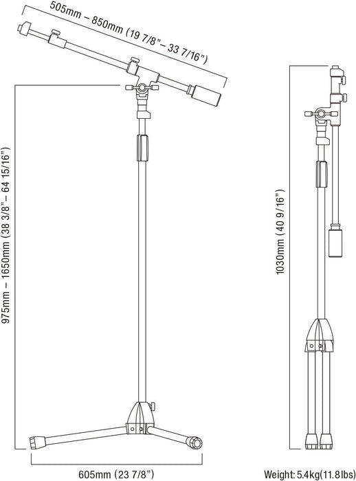 TAMA MS756BK Telescoping Boom Stand