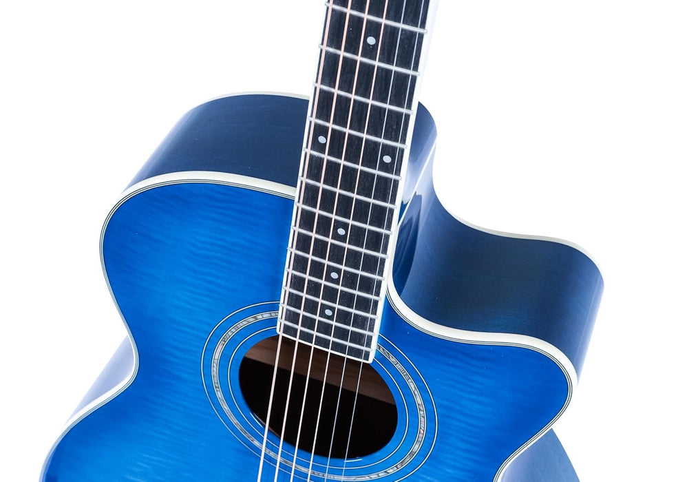 Washburn EA15 Festival Acoustic-Electric Guitar Transparent Blue