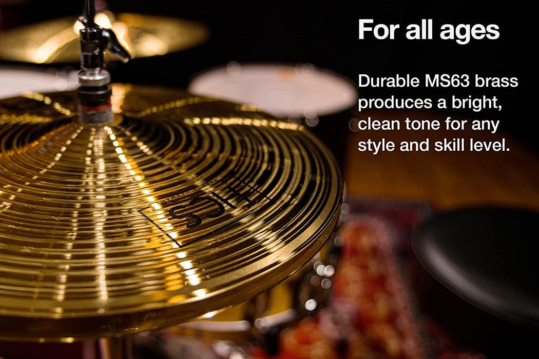 Meinl Cymbals HCS Ultimate Cymbal Set Box Pack for Drums with Hihats, Ride, China, Splash, Bell and Free 16” Trash Crash — Made in Germany — Durable Brass, 2-Year Warranty SCS1