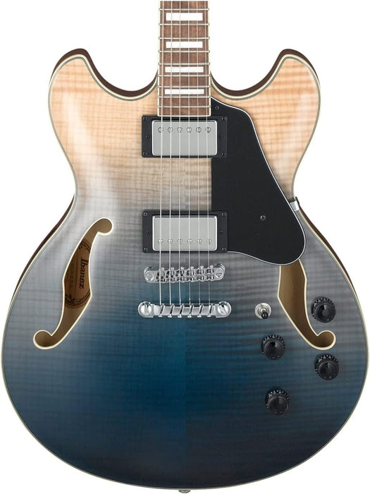 Ibanez Artcore AS73FM Semi-Hollow Electric Guitar - Transparent Indigo Fade