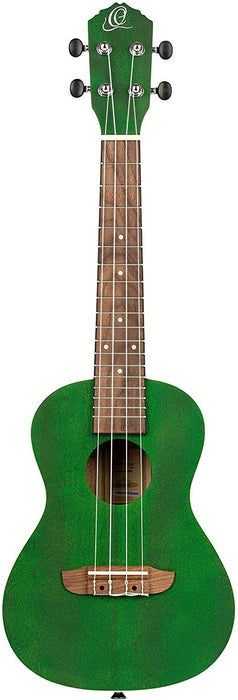 Ortega Guitars, 4-String Earth Series Concert Ukulele, Right, Transparent Forest Green, Acoustic (RUFOREST)