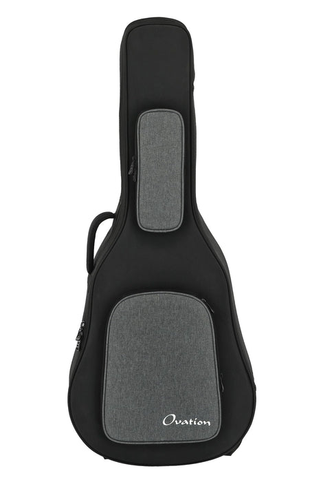 OVATION Guitars Guitar Soft Case - Fits Deep Contour/Mid-Depth/Super Shallow Models - 20mm Soft Grip Padding Lint Free - Backpack Straps - Black/Charcoal