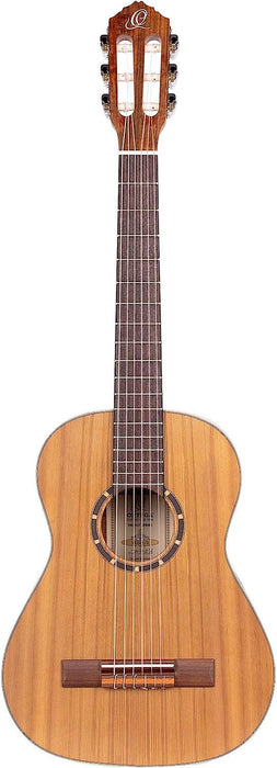 Ortega Guitars R122-1/2 Family Series 1/2 Body Size Nylon 6-String Guitar with Cedar Top, Mahogany/Satin Finish/Natural