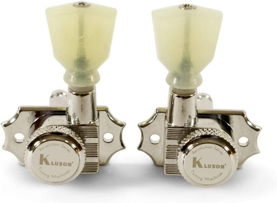 Kluson Revolution 3X3 Locking Tuners, Keystone Buttons - NICKEL