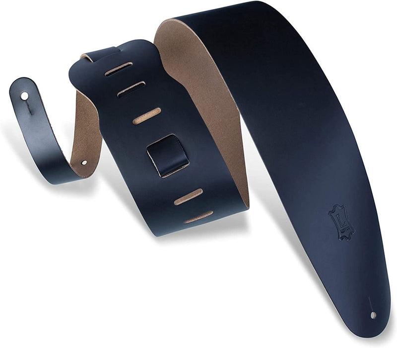 Levy's Leathers M4-BLK Genuine Leather Bass Guitar Strap, Black