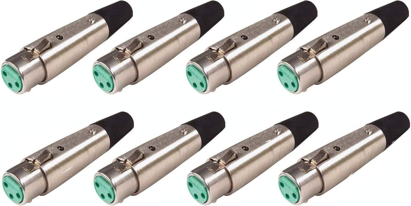 Switchcraft 8-Pack Female 3-Pin XLR Mic Cable End Connector - Nickel (A3F)