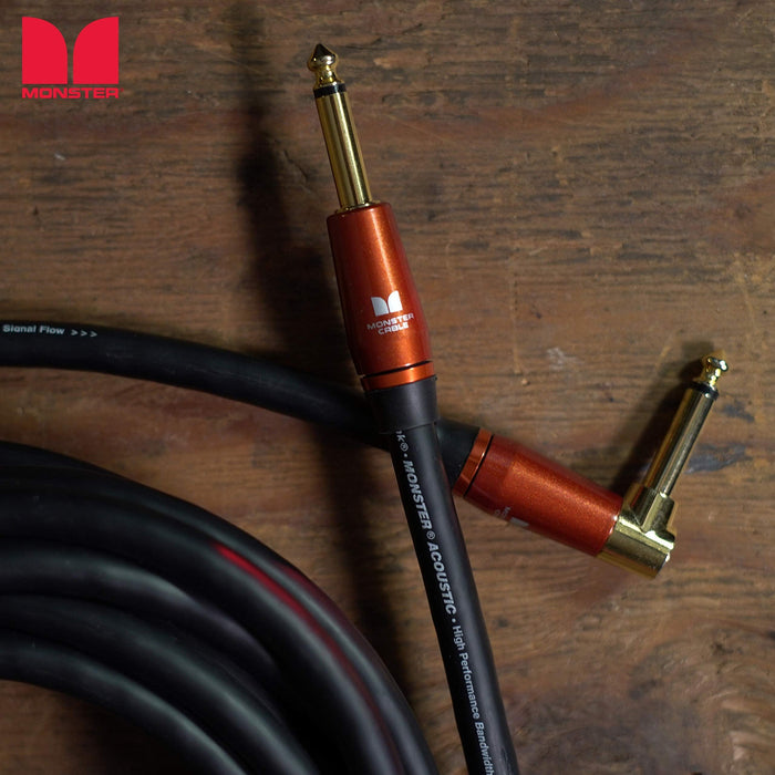 Monster Prolink Acoustic Instrument Cable. 21 ft Guitar Cable. Right Angle to Straight Monster Cable w/ Superior Delivery Speed. Rich & Clean Sound Monster Cord. Monster Instrument Cable