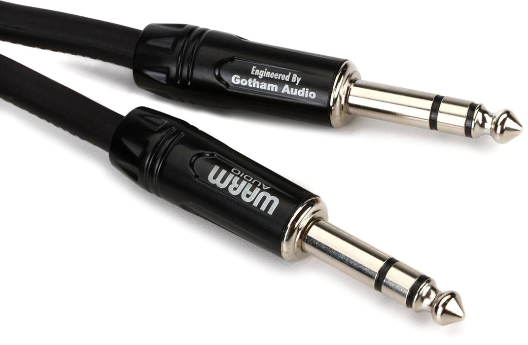 Warm Audio Pro-TRS 5-Foot TRS to TRS Cable - Black/Silver