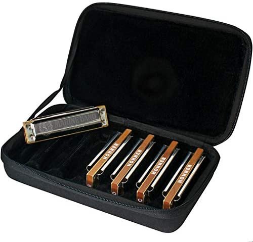 Hohner Marine Band 1896 Harmonica Set with Case, Keys of G, A, C, D, E (5-Piece)