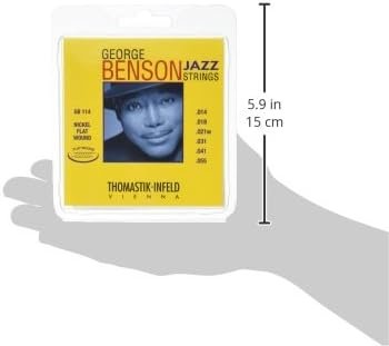 Thomastik-Infeld GB114 Jazz Guitar Strings: George Benson 6 String Set - Pure Nickel Flat Wounds E, B, G, D, A, E Set