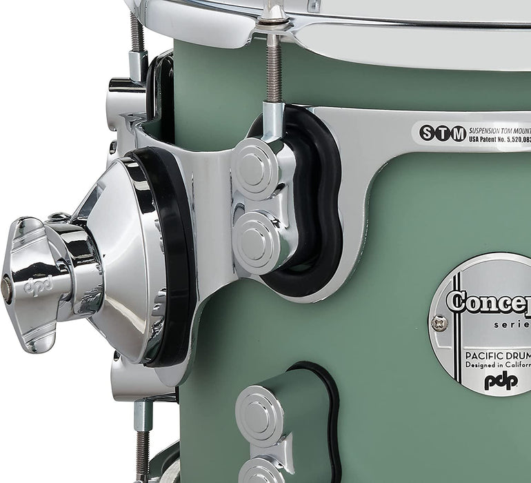 Pacific Drums & Percussion Drum Set PDP Concept Maple 7-Piece, Satin Seafoam Shell Pack (PDCM2217SF)