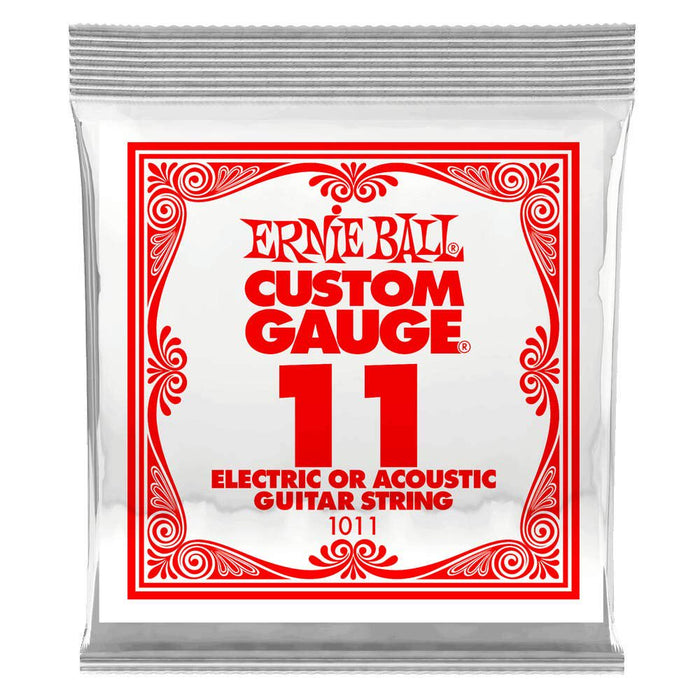Ernie Ball Nickel Plain Single Guitar String .011 6-Pack