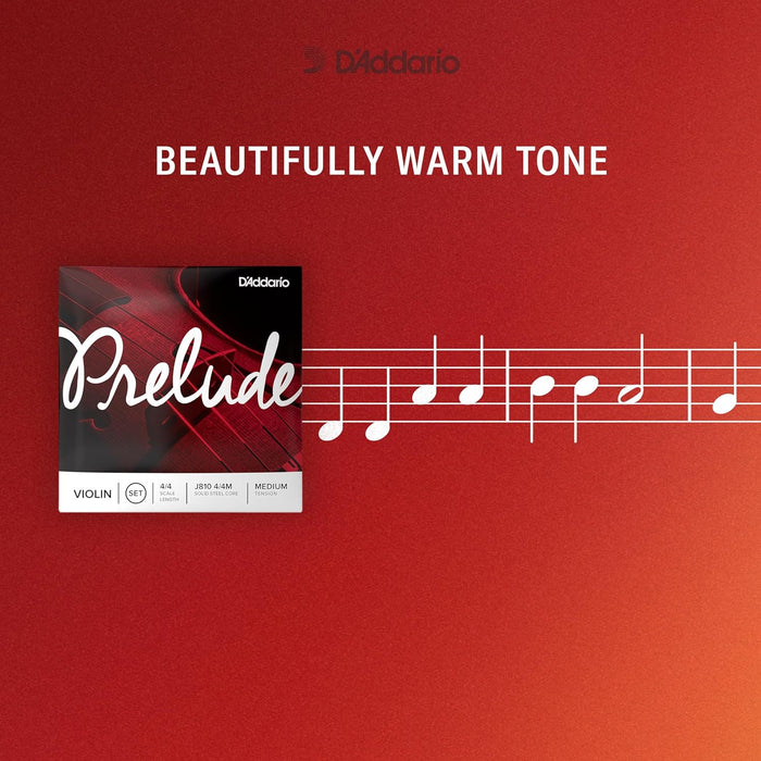 D’Addario J1010 Prelude Cello String Set, 4/4 Scale Medium Tension (1 Set) –Solid Steel Core, Warm Tone, Economical, Durable – Educator’s Choice for Student Strings – Sealed Pouch Prevents Corrosion