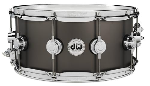 DW Collector's Series Metal Snare Drum - 6.5 x 14 inch - Satin Black Over Brass