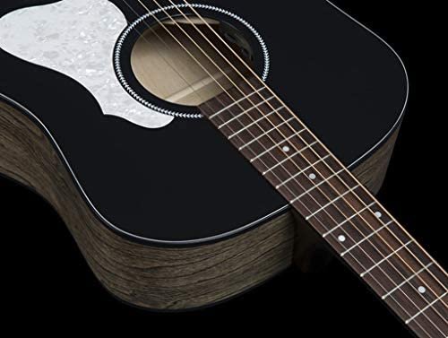 Seagull 048595 S6 Classic Black Acoustic Electric Guitar, Solid Cedar Top