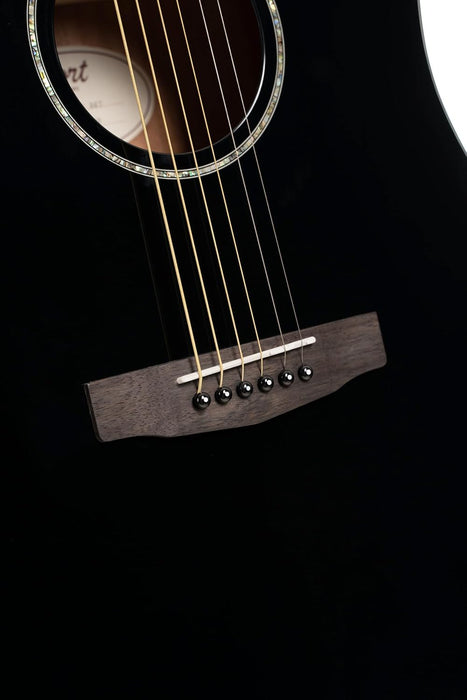 Cort EARTH60BK Earth 60 Dreadnought Acoustic Guitar Black Gloss