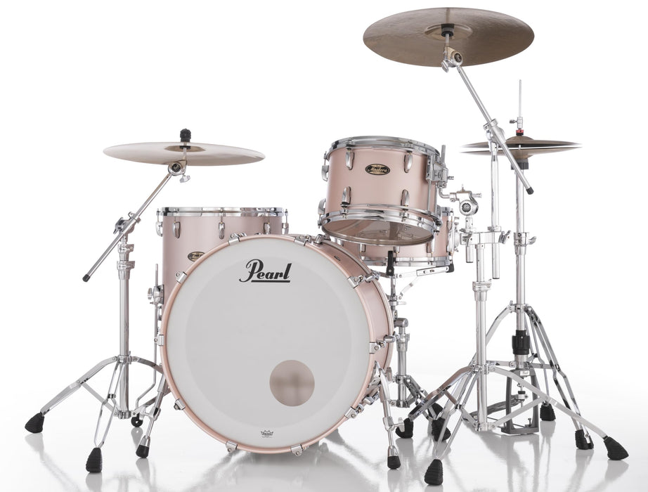 Pearl Masters Maple Gum 3-Piece Shell Pack 24x14 Bass Drum 16x16 Floor Tom 13x9 Tom Satin Rose Gold