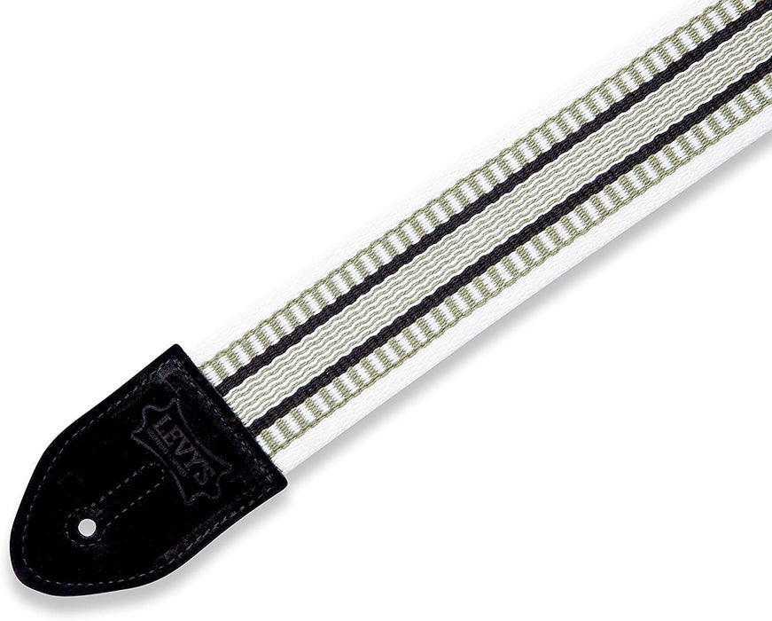 Levy's Leathers 2" Cotton Guitar Strap Grasshopper Design; Green, White, and Black (MC8VIN-008)