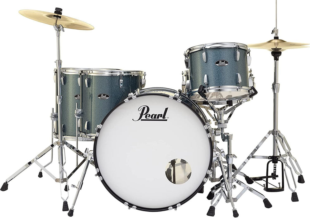 Pearl Roadshow 5-Piece Complete Rock Drum Kit with Hardware and Cymbals - Aqua Blue Glitter (RS525WFC/C703)