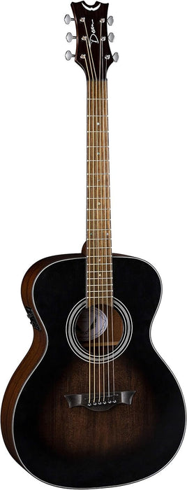 Dean Guitars 6 String St Augustine Folk Solid Top Acoustic/Electric Guitar, Right, Satin Vintage Black Burst (SA E VB)