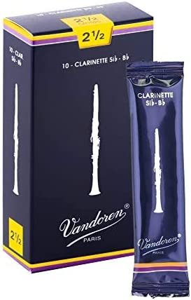 Vandoren CR1025 Bb Clarinet Traditional Reeds Strength 2.5; Box of 10