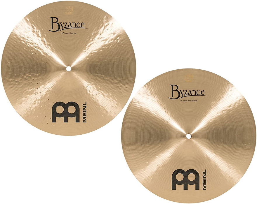 Meinl Cymbals Byzance 14" Dual Hihats, Pair — MADE IN TURKEY — Hand Hammered B20 Bronze, 2-YEAR WARRANTY, B14DUH