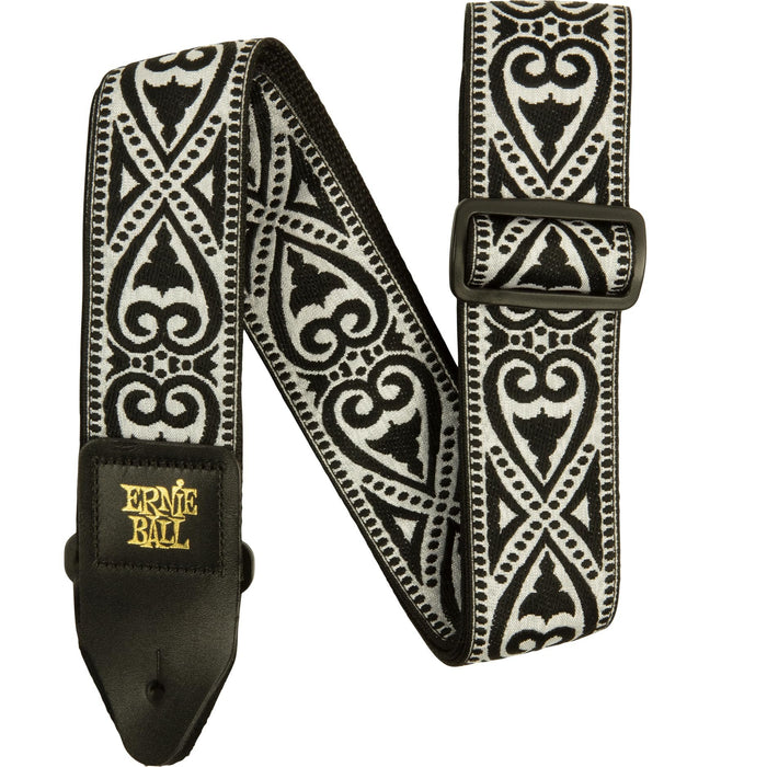 Ernie Ball Jacquard Guitar Strap, Black Heart (P05345), 41" - 72"
