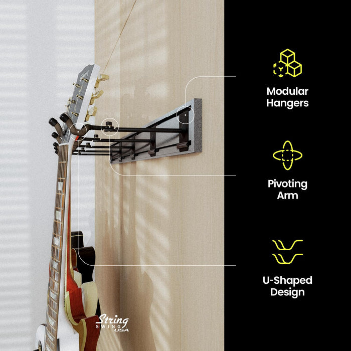 STRING 5 INSTRUMENT HANGER SYSTEM SILVER SLATWALL