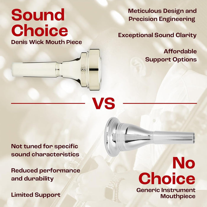 Denis Wick Classic Trombone Mouthpiece Silver Plated, 5880-12CS - V-Type Design for Balanced Tone & Smooth Response - Small Shank Fitting Trombone Accessory 24.7 x 6.5 x 6.1mm