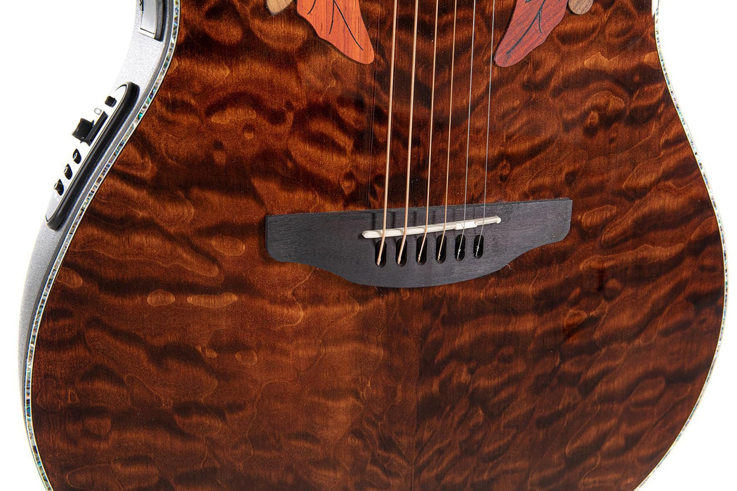 Ovation Celebrity Elite Plus Guitar - Dark Tiger Eye, Black (CE44P-TGE-G)