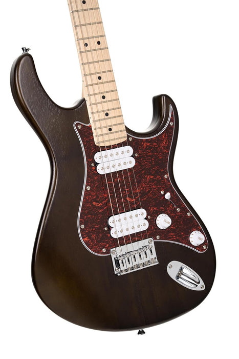 Cort G100 HH G Series Double Cutaway Electric Guitar, Open Pore Walnut