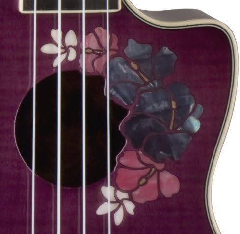 Luna Flora Series Floral Flamed Maple Concert Ukulele (UKE FLO)