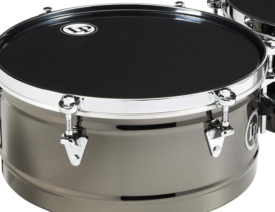 Latin Percussion Karl Perazzo Top-Tuning Timbales (LP1415-KP) Black Nickel