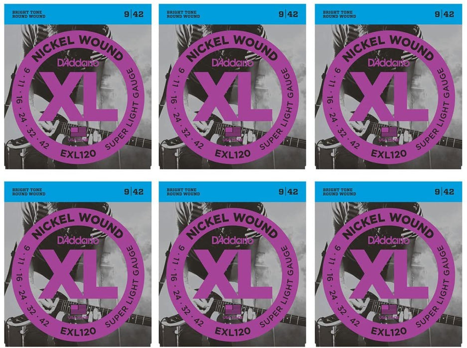 D'Addario EXL120 Super Light Electric Guitar Strings - 6 pack