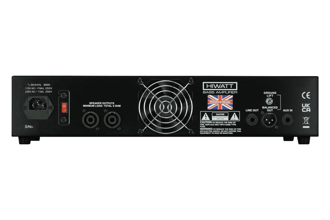Hiwatt Bulldog 770 Studio Bass Amplifier Head, 770W, 7 Band Graphic EQ, Class D, Black