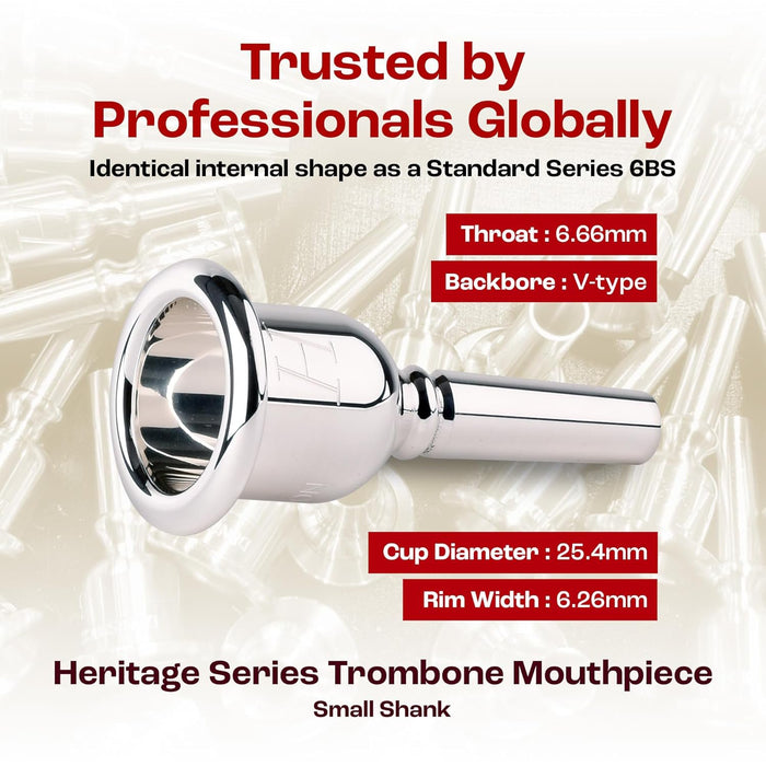 Denis Wick - Heritage Trombone Mouthpiece, Silver Plated, 6BS