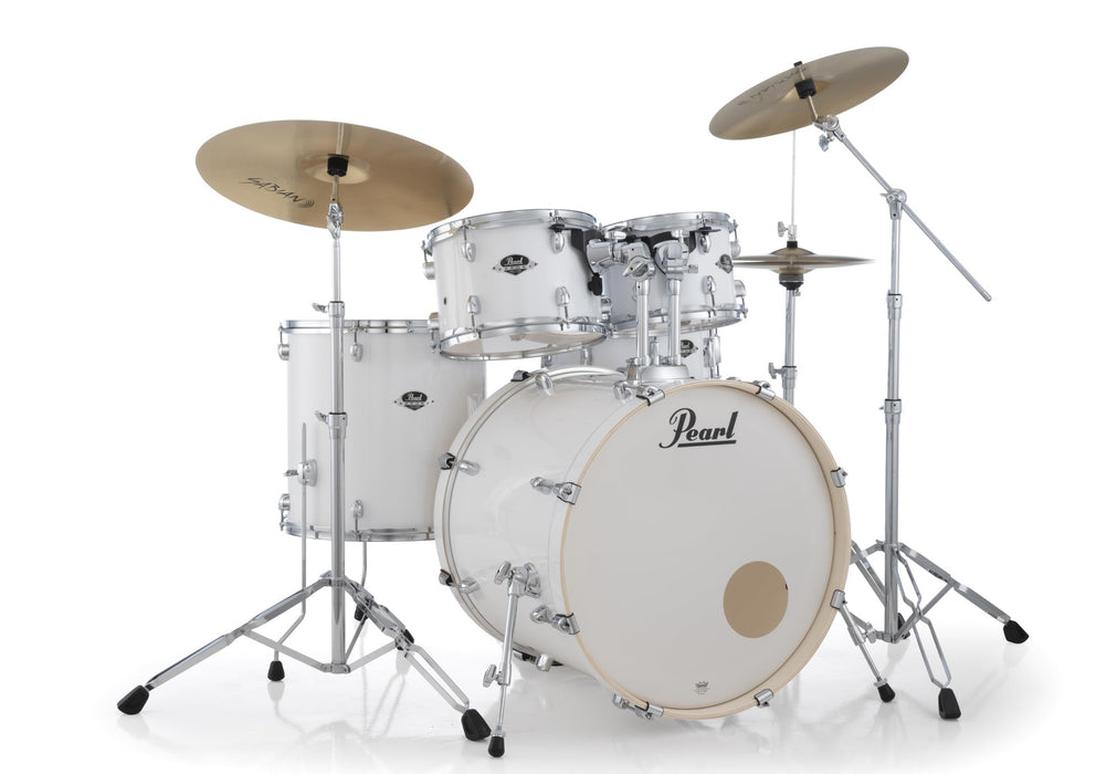 Pearl Export 5 Piece Drum Set Pure White - Hardware And Sabian Cymbals (EXX725SNPX/C33)