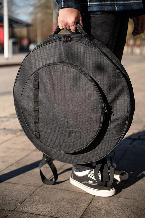 Meinl Cymbals 22" Carbon Rip Stop Cymbal Bag with 15" Hihat Compartment and Exterior Pockets — Heavy Duty Fabric, Padded Backpack Straps, Plus Strong Carrying Grip (MCB22CR)