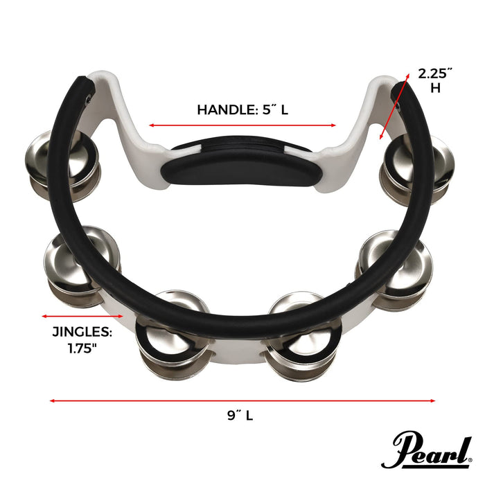 Pearl Drum Set Tambourine, White (PTM10SHX)