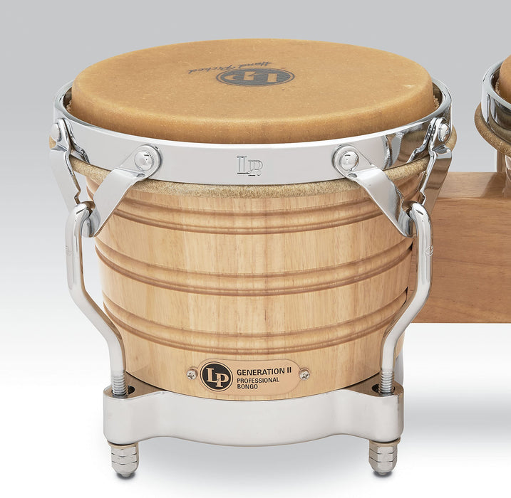 Latin Percussion LP201A-2 Bongo Drum Natural / Chrome