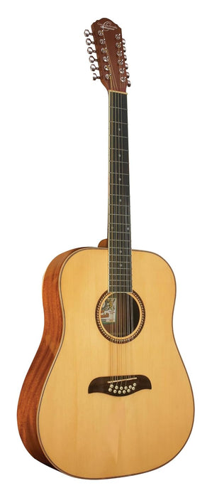 Oscar Schmidt OD312-A Dreadnought (12 String) Acoustic Guitar. Natural Spruce