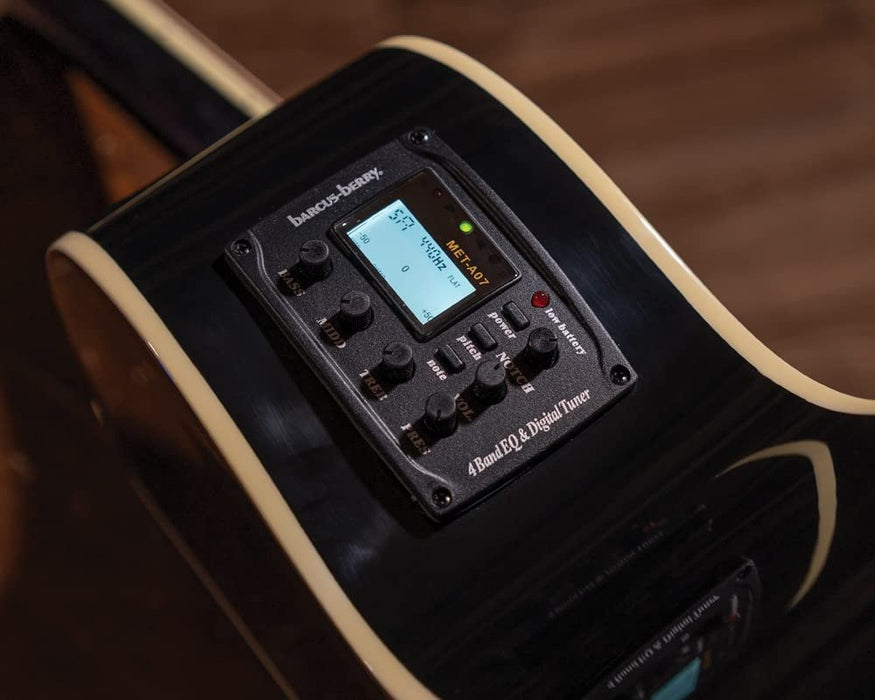 Washburn Festival Series Mini Jumbo Cutaway Acoustic Electric Guitar, Black (EA12B-A-U)