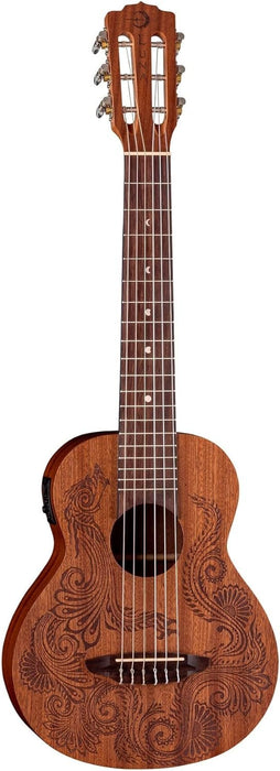 Luna Henna Dragon Mahogany Acoustic-electric Guitarlele - Open Pore