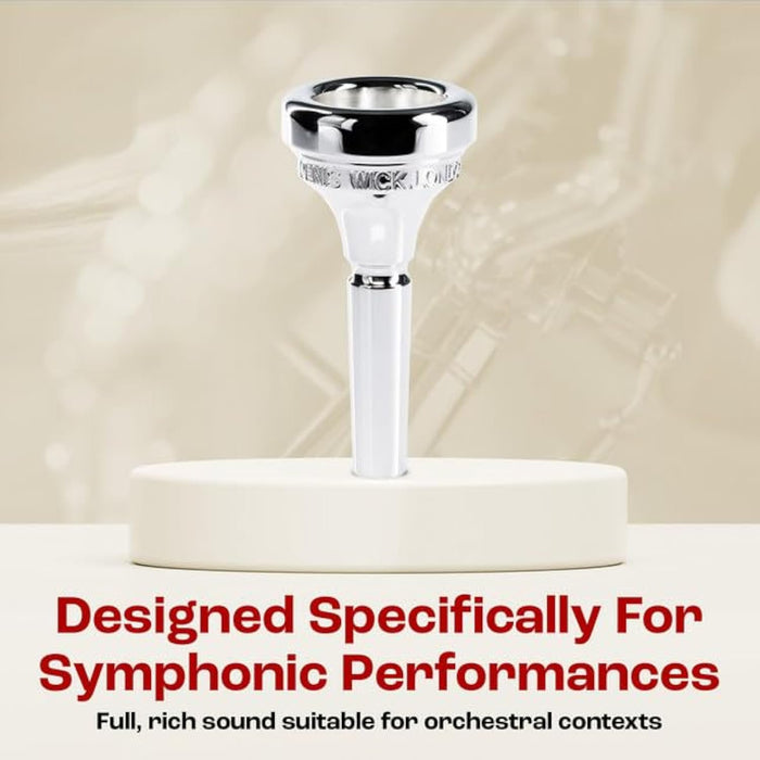 Denis Wick Classic Euphonium Mouthpiece Silver Plated, 5880E-4AY - Large Backbore for Balanced Airflow & Tone - Small Shank Fitting Euphonium Accessories for Easy Articulation - 26 x 6.72 x 7.38mm