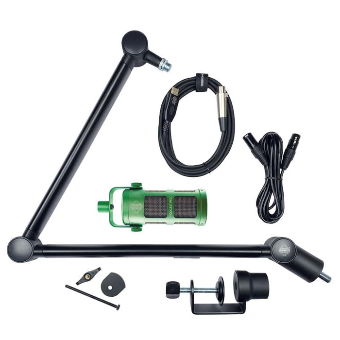 Sontronics Voicecasting Pack - Podcast/Streaming/Broadcast Microphone Set, Green