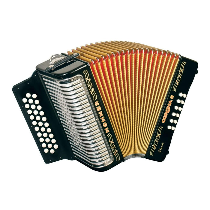 Hohner 3523FB Corona II Classic Accordion (FBEb Keys, Jet Black)